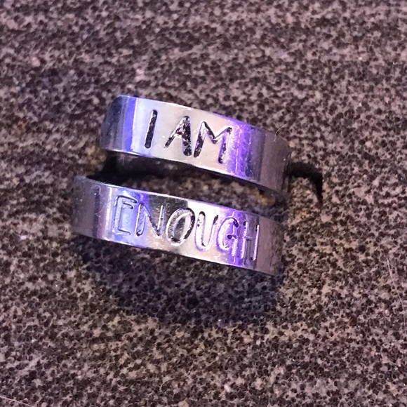 I AM ENOUGH , silver ring . - Picture 3 of 4